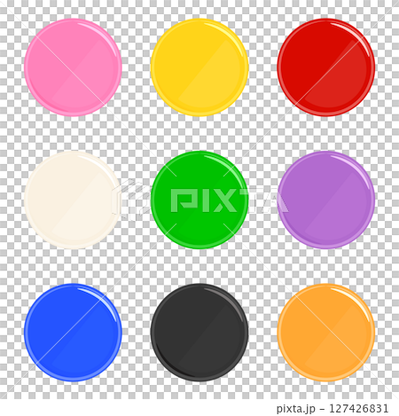 彩色徽章模型插圖集向量插圖 彩色徽章模型插圖集向量插圖 127426831