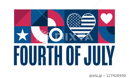 4th of July. Happy Independence Day. USA. Holiday concept. Template for background, banner, card 127426930