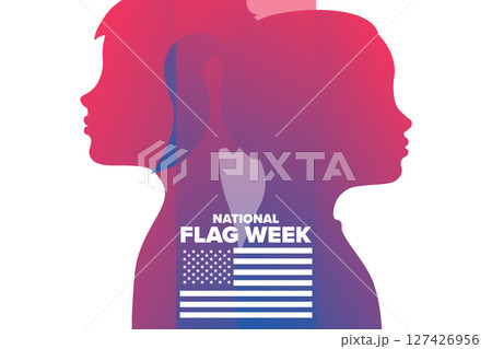 National Flag Week. Holiday concept. Template for background, banner, card, poster with text. Vector 127426956