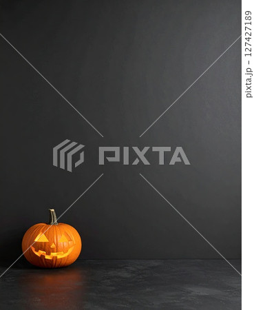 《AI画像》黒背景とパンプキン 《AI画像》黒背景とパンプキン 127427189