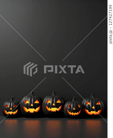《AI画像》黒背景とパンプキン 127427199
