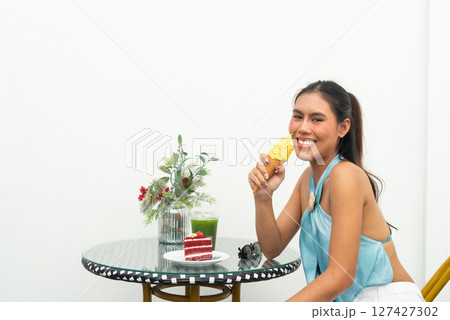 Portrait of beautiful young Asian woman 127427302