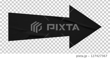 Black crumpled paper arrow isolated on transparent background. Black crumpled paper arrow isolated on transparent background. 127427367