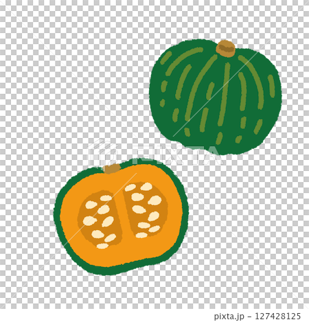 可愛的南瓜手繪插圖 127428125