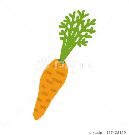 にんじんのかわいい手描きイラスト素材 127428129