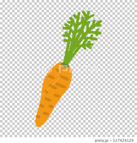 にんじんのかわいい手描きイラスト素材 127428129