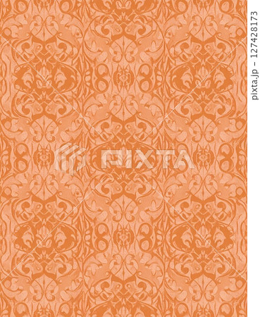 《AI画像》模様の入ったオレンジ色の背景素材 《AI画像》模様の入ったオレンジ色の背景素材 127428173