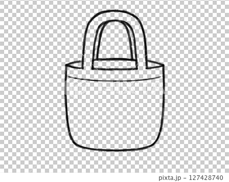 Crayon style cute tote bag line drawing 127428740