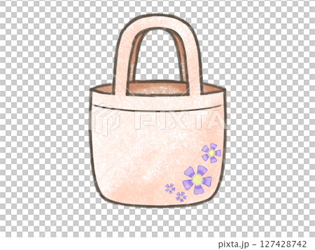 Cute crayon-style tote bag (blue) 127428742