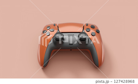 Realistic red video game joysticks or gamepads on red background Realistic red video game joysticks or gamepads on red background 127428968