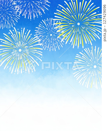 《AI画像》夜空に打ち上がる花火の背景素材 127429096