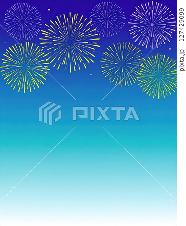 《AI画像》夜空に打ち上がる花火の背景素材 127429099