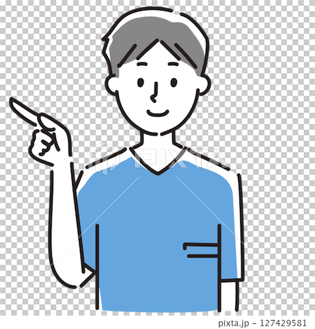 Simple illustration of a man explaining a point Simple illustration of a man explaining a point 127429581