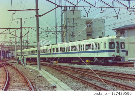 小田急4000形、釣掛け駆動時代、4006~、海老名検車区、1978年8月5日 小田急4000形、釣掛け駆動時代、4006~、海老名検車区、1978年8月5日 127429590