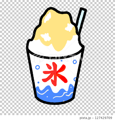 Lemon flavored shaved ice illustration 127429709