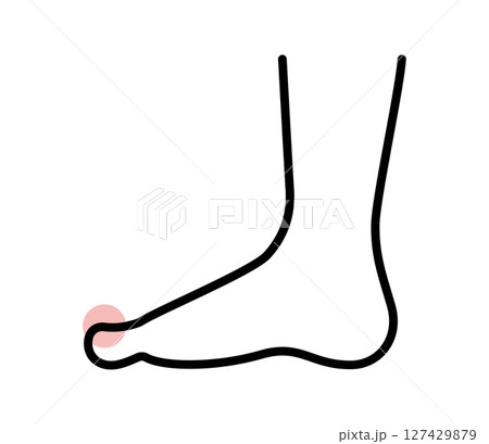 足の爪が痛むアイコンイラスト　ベクター 127429879