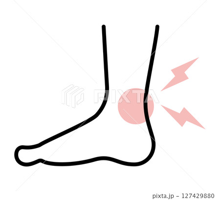 足首が痛むアイコンイラスト　ベクター 127429880