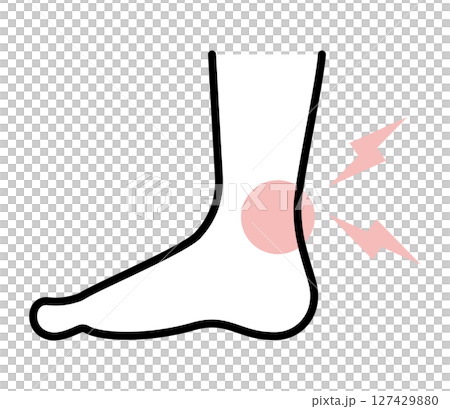足首が痛むアイコンイラスト　ベクター 127429880