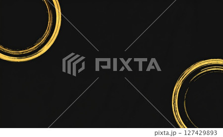 《AI画像》黒背景と金色の線の柄 127429893
