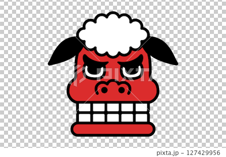 舞獅簡單圖示向量插圖新年幸運符日本日式風格 舞獅簡單圖示向量插圖新年幸運符日本日式風格 127429956