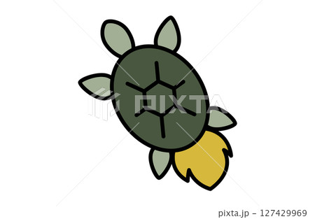 亀のシンプルアイコンベクターイラスト 正月 縁起物 日本 和風 カメ 127429969