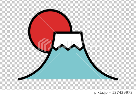 富士山のシンプルアイコンベクターイラスト 正月 縁起物 日本 和風 日の出 富士山のシンプルアイコンベクターイラスト 正月 縁起物 日本 和風 日の出 127429972