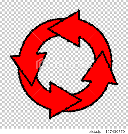 Circular rotation arrow red icon 127430770