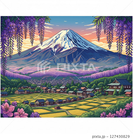 富士山イラスト 富士山イラスト 127430829
