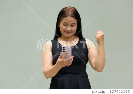 Portrait of Asian mature woman 127432197