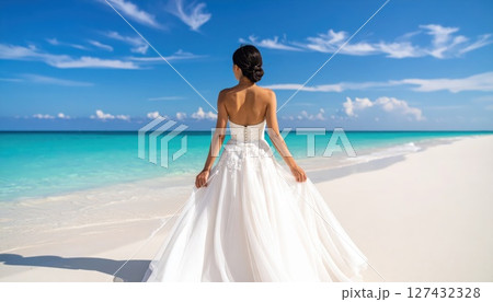 《AI画像》南国のビーチでのリゾートウエディング 《AI画像》南国のビーチでのリゾートウエディング 127432328