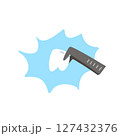 Tweezers with tooth illustration vector design on white background. Dental care concept. 127432376