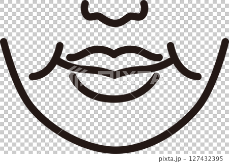 Icon Cosmetic medicine Cosmetic surgery Ponyo next to the mouth Fat Woman Line Pictogram Design Illustration 127432395