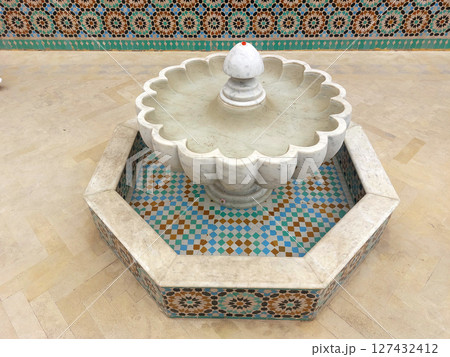 Moroccan public mosaic fountains made by zellige Moroccan public mosaic fountains made by zellige 127432412