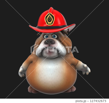 Fun 3D cartoon firefighter dog (on alpha) 127432673