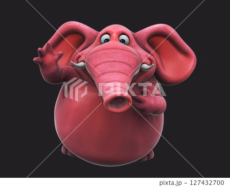 Fun 3D cartoon elephant waving (with alpha channel) Fun 3D cartoon elephant waving (with alpha channel) 127432700