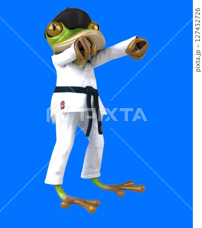 Fun 3D cartoon frog martial artist (with alpha channel) Fun 3D cartoon frog martial artist (with alpha channel) 127432726