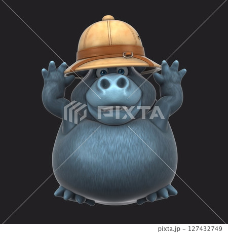 Fun 3D cartoon safari gorilla (on alpha) 127432749