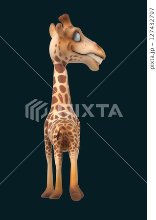 Fun 3D cartoon giraffe walking (with alpha channel) Fun 3D cartoon giraffe walking (with alpha channel) 127432797