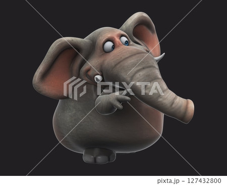 Fun 3D cartoon elephant talking (with alpha channel) 127432800