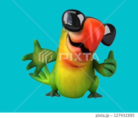 Fun 3d cartoon parrot waving (with alpha channel) Fun 3d cartoon parrot waving (with alpha channel) 127432895