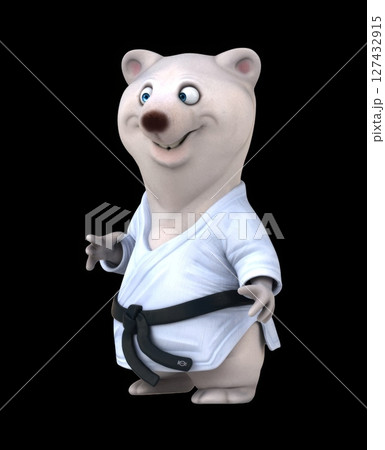 Fun 3D cartoon karateka bear (with alpha channel) Fun 3D cartoon karateka bear (with alpha channel) 127432915