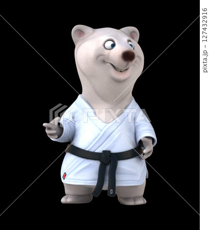 Fun 3D cartoon karateka bear (with alpha channel) Fun 3D cartoon karateka bear (with alpha channel) 127432916