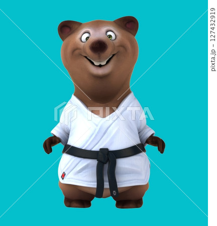 Fun 3d cartoon bear waving (with alpha channel) Fun 3d cartoon bear waving (with alpha channel) 127432919