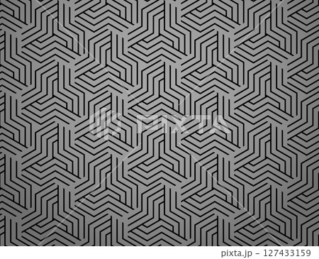 Abstract geometric pattern with stripes, lines. Seamless vector background. Gray and black ornament. Simple lattice graphic design Abstract geometric pattern with stripes, lines. Seamless vector background. Gray and black ornament. Simple lattice graphic design 127433159