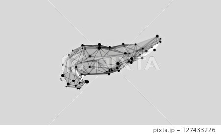 3d render of low-poly pancreas over whiite background 3d render of low-poly pancreas over whiite background 127433226