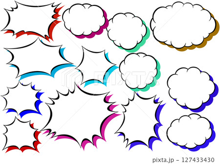 強調とモコモコのフキダシセット 127433430