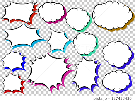 強調とモコモコのフキダシセット 127433430