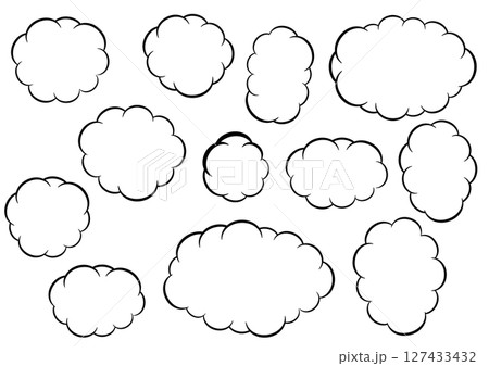 モコモコのフキダシ モコモコのフキダシ 127433432