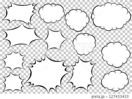 Emphasis and fluffy speech bubble set 127433433