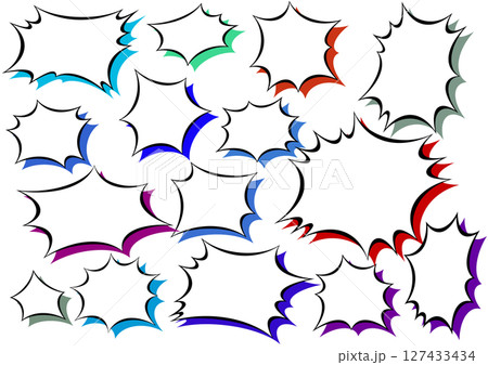 アメコミ風強調フキダシセット 127433434